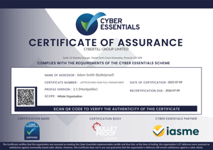 Image of The cyber Essentials certificate